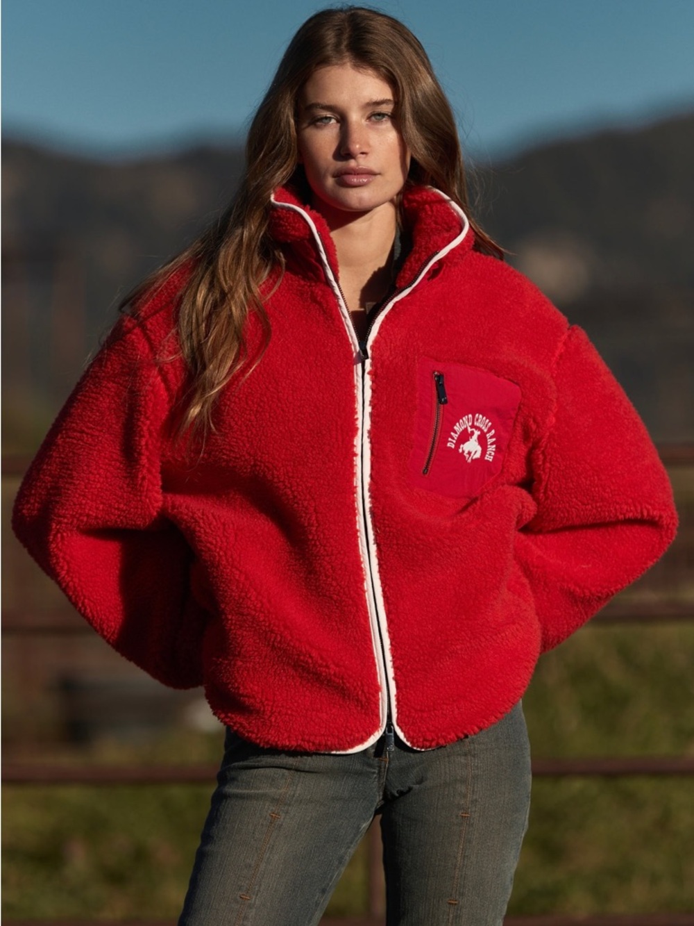 Diamond Cross Ranch Jackson Hole Diamond Cross Classic Fleece Unisex Jacket M